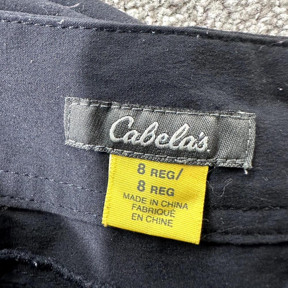 Cabela's Hiking Pants Women 8 Black Mid Rise Straight Leg Lightweight Nylon‎ - Picture 3 of 14